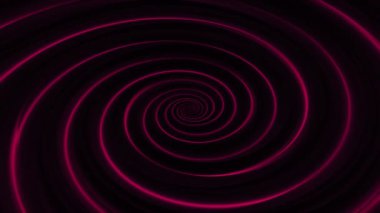 Siyah arka planda soyut kırmızı hipnotik spiral animasyon.