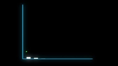 İş grafiği animasyonu, büyüyen ok. Yıllık iş grafiği siyah arkaplanda iş başarısını gösteriyor.