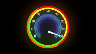 Siyah arkaplanda soyut hız göstergesi yüksek hız canlandırması.