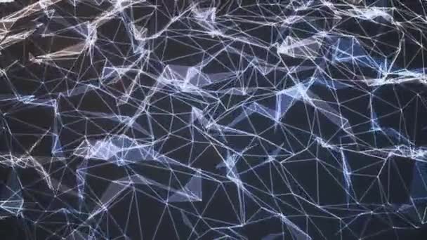 Beautiful White Plexus Grid Abstract Animation Futuristic Technology Background — 图库视频影像