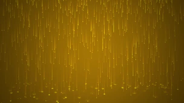 Digital Yellow Rain Loop Animation Abstract Technology Background Moving Particles — 图库视频影像