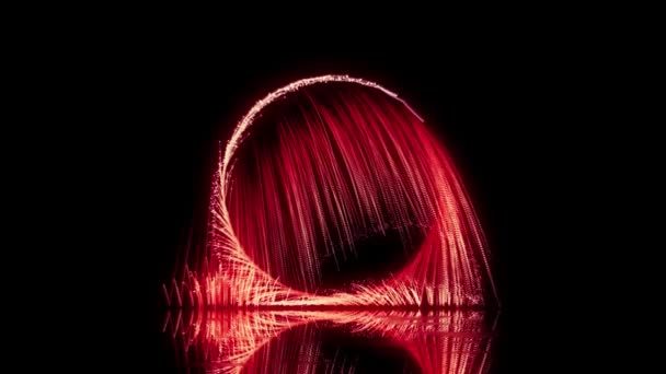 Red Energy Portal Opening Abstract Animation Particles Black Background — Αρχείο Βίντεο