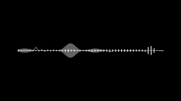 Animation White Audio Frequency Waveform Spectrum Black Background — ストック動画