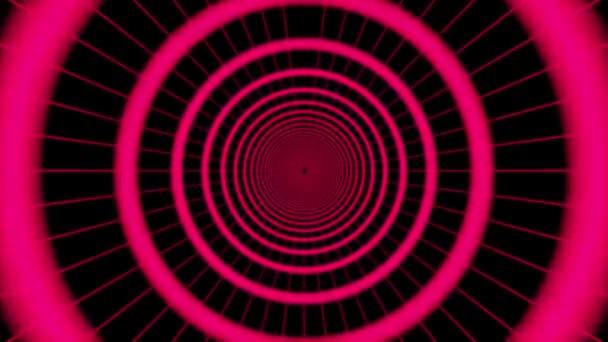 Mooie Roze Cirkels Tunnel Achtergrond Abstracte Animatie — Stockvideo