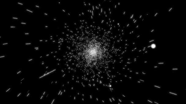 Hipertér Fehérbe Ugrik Csillagokon Keresztül Egy Távoli Térbe Absztrakt Fénysebesség — Stock videók