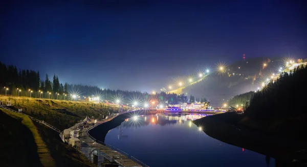 Evening ski resort Bukovel, Ukraine