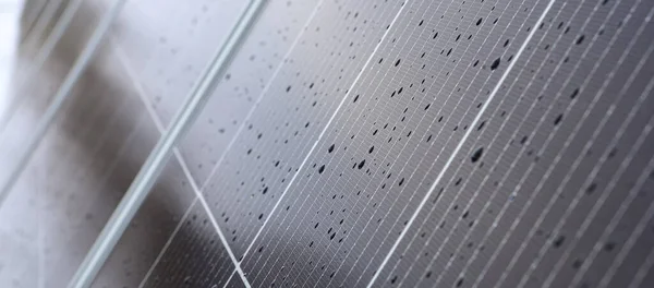 Solar Panels Photovoltaic Cells Water Droplets Solar Panels Alternative Energy — Stock Photo, Image