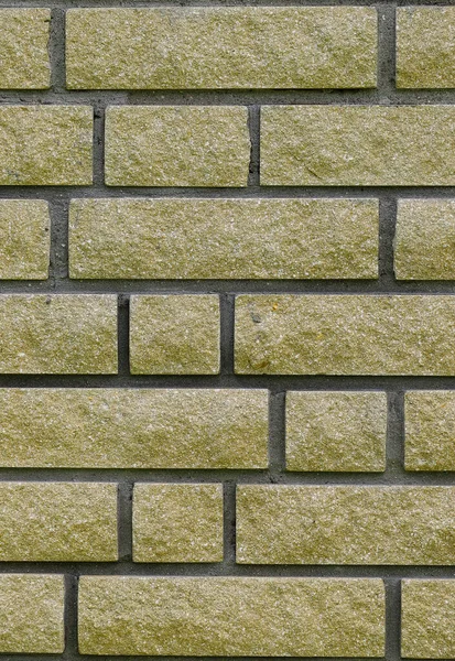 Geel Groene Bakstenen Muur Brick Textuur Brick Achtergrond Plaats Van — Stockfoto