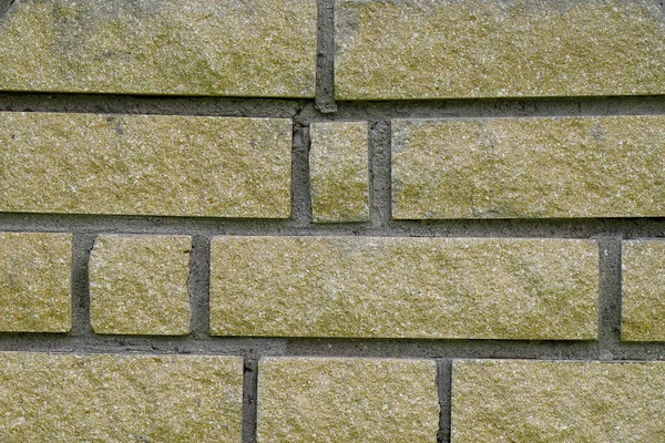 Geel Groene Bakstenen Muur Brick Textuur Brick Achtergrond Plaats Van — Stockfoto