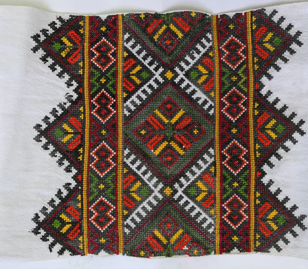 National Ornament Ukrainian Embroidery Ornamentation Old Ukrainian Towels Tablecloths Embroidery — Foto de Stock