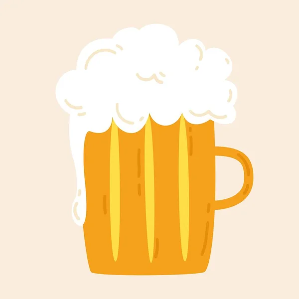 Pinta de ilustración de vectores de cerveza. Icono para web, móvil, diseño plano minimalista moderno. Oktoberfest, Día de San Patricio — Vector de stock