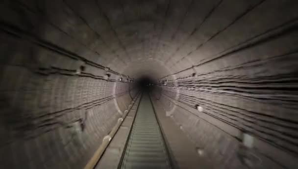 Kilátás Metró Alagút Mentén Mozdonyvezetői Fülkéből — Stock videók