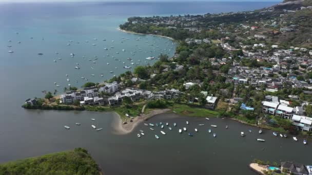 Flygfoto Grande Riviere Noire Mauritius — Stockvideo