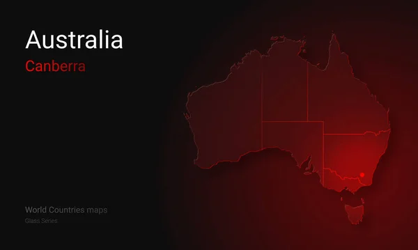 Avustralya 'nın yaratıcı haritası. Politik harita. Canberra 'da. Avustralya 'nın başkenti. Cam harita