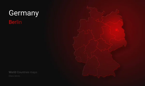Almanya 'nın yaratıcı haritası. Politik harita. Berlin. Almanya 'nın başkenti. Dünya Ülkeleri Cam Serisini Haritalıyor
