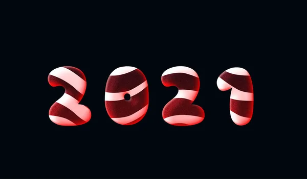 2022 Sweet, şeker mesajı. Noel alfabesi. Jöle etkisi. 3d metin tarzı efekti. Yeni Yıl