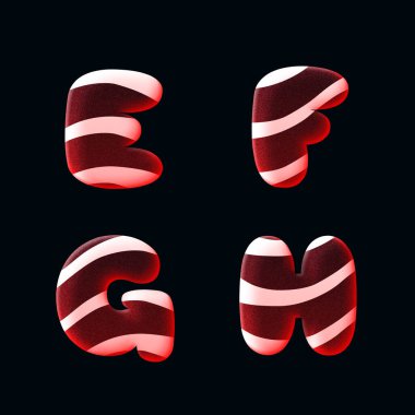 2022 Sweet, şeker mesajı. Noel alfabesi. Jöle etkisi. 3d metin tarzı efekti. Yeni Yıl