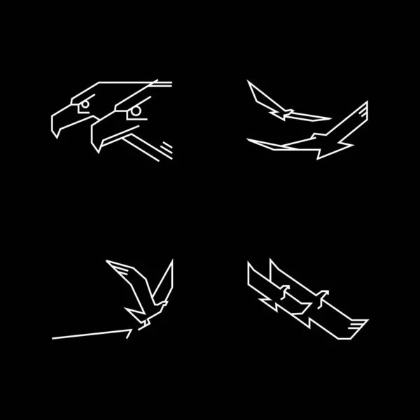 Kıç yukarı, uç, Şahinler, kartal simgesi seti. Finans ve İş konularında kullanılacak kartal ve şahinleri tasvir eden Eagles çizgisi simgeleri. Bir dizi temiz hayvan temalı çizgi ikonu. Finansal Piyasalar, Yatırım, İş, Hisseler. Dağ tüyleri