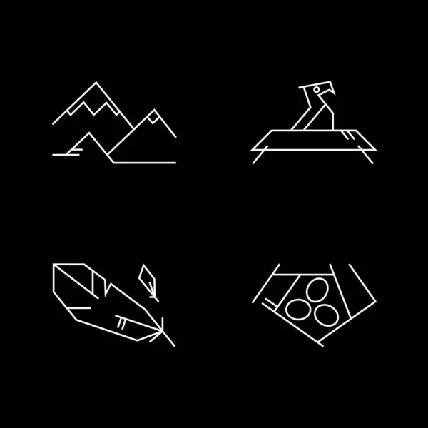 Eagles, Hawks, Falcons ikonu hazır. Hayvan temalı çizgi simgeleri. Monolin vektöründe minimalist stil. Soyut Siluet Şahin Kartal Logo Vektör Şablonu.