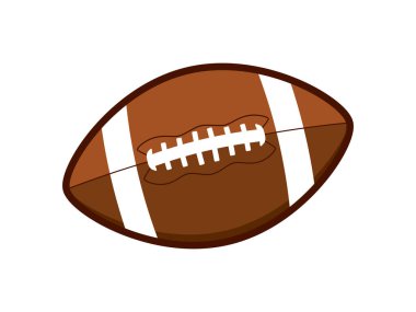 Kahverengi deri Amerikan futbol topu ikonu vektörü. Beyaz arka planda izole edilmiş Amerikan futbol ikonu için oval top