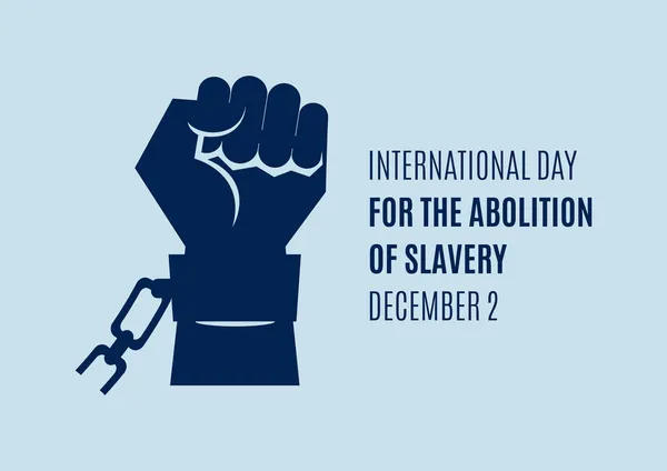 Διεθνής Ημέρα Για Την Κατάργηση Της Δουλείας Ανθρώπινο Χέρι Σφιχτή — Διανυσματικό Αρχείο
