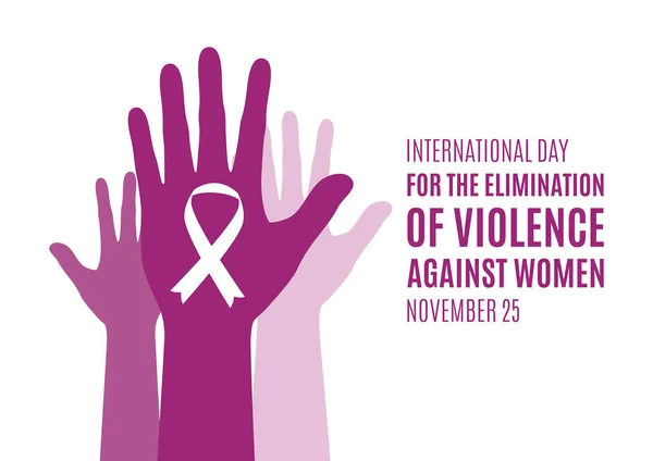 Journée Internationale Pour Élimination Violence Égard Des Femmes Vecteur Main — Image vectorielle