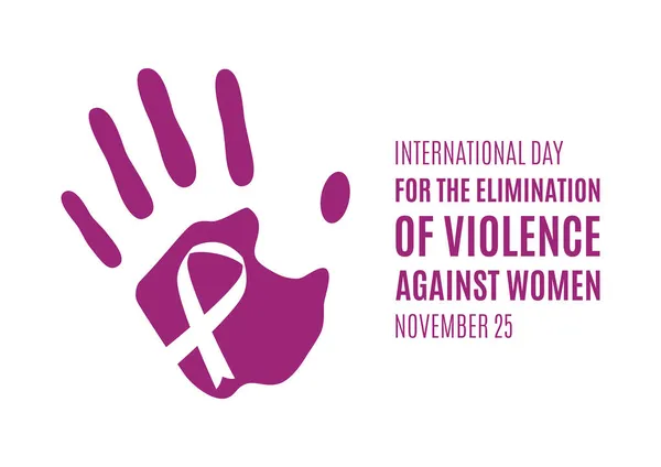 Dia Internacional Para Eliminação Violência Contra Mulher Vetor Impressão Mão —  Vetores de Stock
