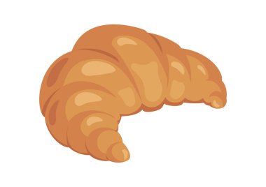 Taze tereyağlı kruvasan ikonu taşıyıcısı. Beyaz arka planda izole edilmiş kruvasan ikonu. Tatlı pasta simgesi vektörü