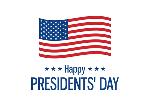 Happy Presidents Day Sign Americkou Vlajkou Ikony Vektor Mávání Americká — Stockový vektor