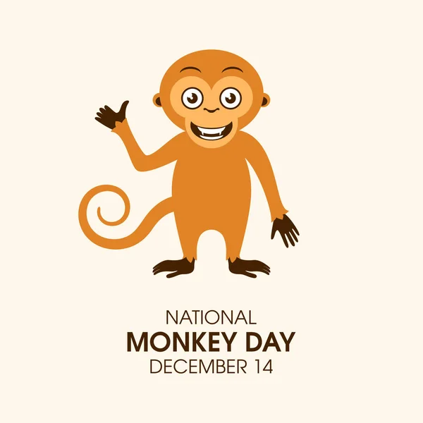 Nationale Monkey Day Vector Gelukkige Schattige Aap Met Duim Omhoog — Stockvector