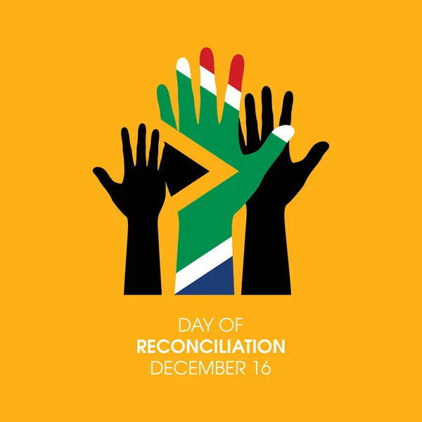 Day Reconciliation South Africa Vector Human Raised Hands Silhouette Icon — 스톡 벡터