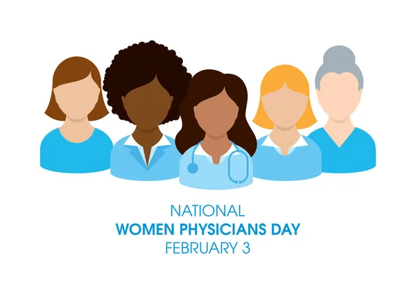 National Women Physicians Day Vector Female Doctor Stethoscope Icon Vector — Wektor stockowy