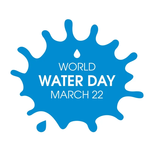 Weltwassertag Blauer Wasserspritzer Symbolvektor Isoliert Auf Weißem Hintergrund Plakat Zum — Stockvektor