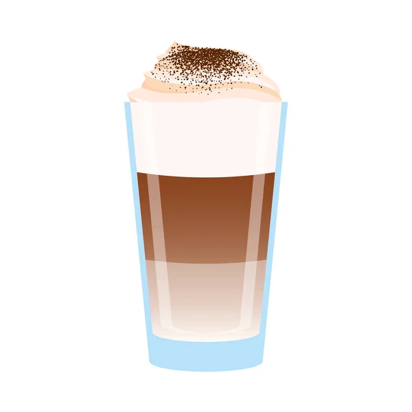 Vaso Café Con Leche Espumosa Vector Icono Taza Leche Vector — Archivo Imágenes Vectoriales