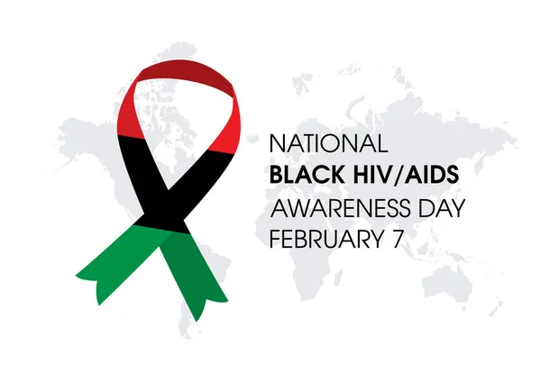 National Black Hiv Aids Awareness Day Vektor Hiv Informační Stuha — Stockový vektor