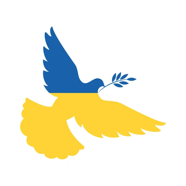 Paloma Paz Colores Ukraine Vector Icono Bandera Símbolo Ruso Conflicto — Vector de stock