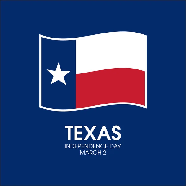 Texas Függetlenség Napja Vektor Integettem Texasnak Mint Egy Kék Alapon — Stock Vector