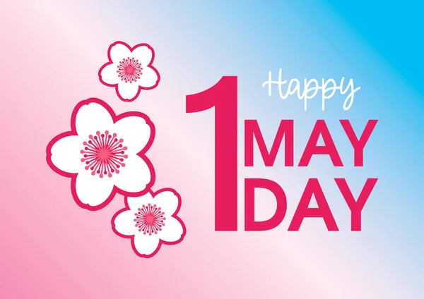 Šťastný Květnový Den Jarní Pohlednicový Vektor May Day Plakát Jarními — Stockový vektor