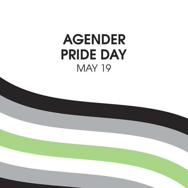 Vektor Agender Pride Day Agender Mávající Vlajka Pýchy Vektor Izolovaný — Stockový vektor