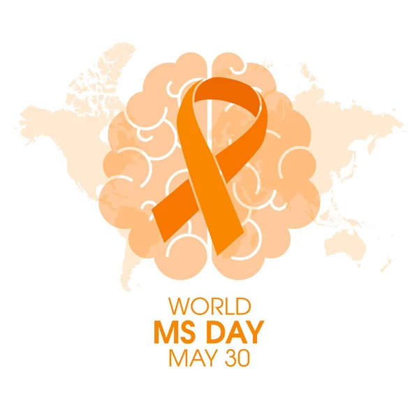 Vecteur Journée Mondiale Sclérose Plaques Ruban Sensibilisation Orange Vecteur Icône — Image vectorielle