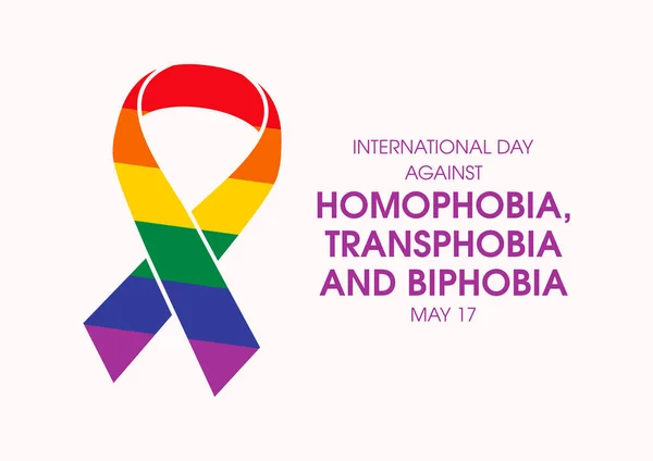 Día Internacional Contra Homofobia Transfobia Bifobia Vector Lgbt Arco Iris — Vector de stock