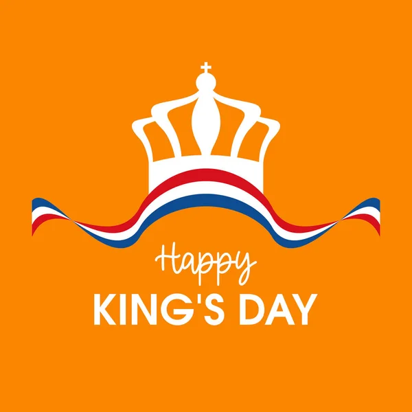 Feliz Día Del Rey Koningsdag Tarjeta Felicitación Vector Bandera Los — Archivo Imágenes Vectoriales