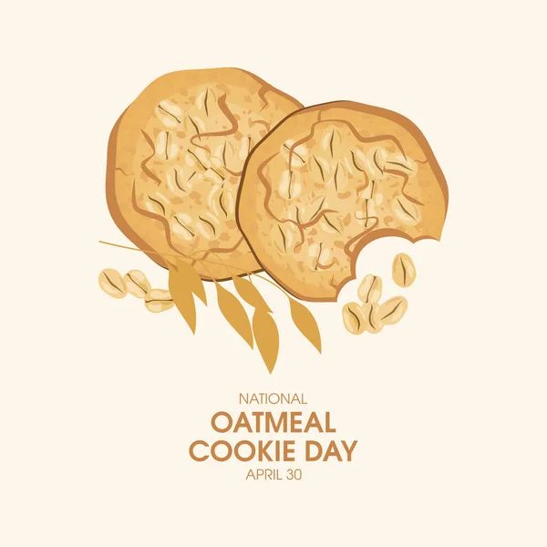 National Oatmeal Cookie Day Vector Sweet Cookies Oat Flakes Icon — Stock Vector