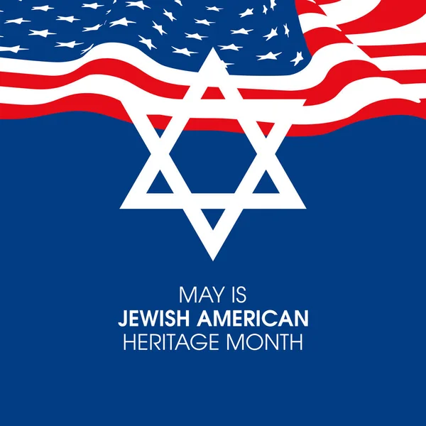 May Jewish American Heritage Month Vector Star David American Flag — Stock Vector