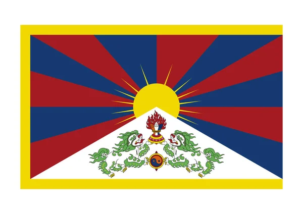 Icono Bandera Tibetana Vector Elemento Diseño Bandera Libre Del Tíbet — Archivo Imágenes Vectoriales