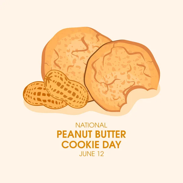 National Peanut Butter Cookie Day Vector Sweet Cookies Peanuts Icon — Stock Vector
