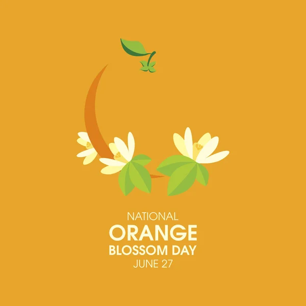 National Orange Blossom Day Vector Naranja Fruta Flores Azahar Vector — Vector de stock