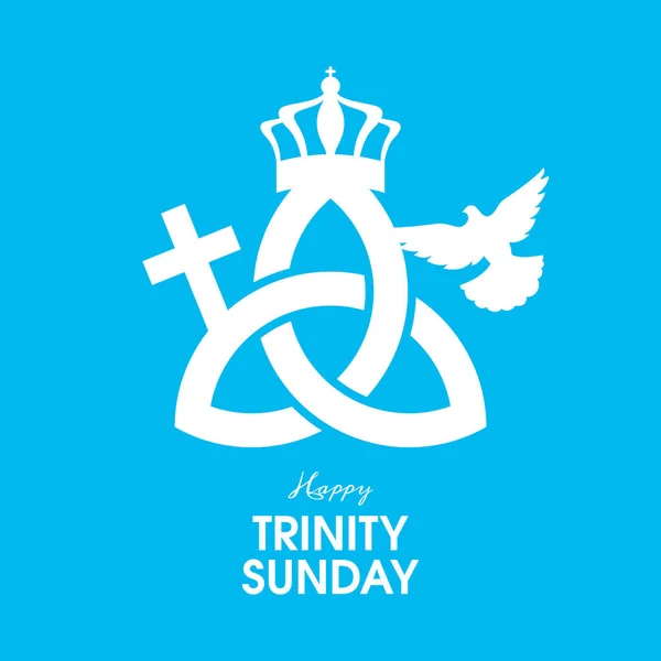 Happy Trinity Sunday Icon Set Vektor Heilige Dreifaltigkeit Weißes Einfaches — Stockvektor