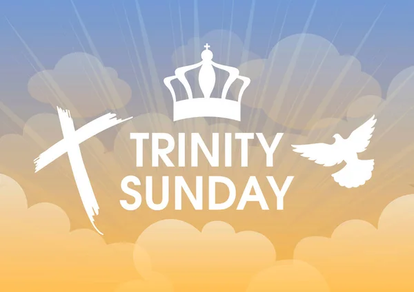 Trinity Sunday Icono Conjunto Vector Santa Trinidad Icono Conjunto Aislado — Vector de stock