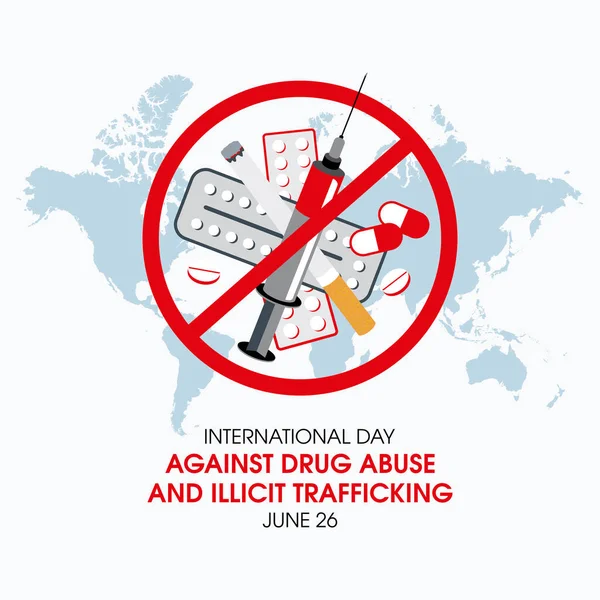 International Day Drug Abuse Illicit Trafficking Vector Stop Drugs Icon — Stock Vector